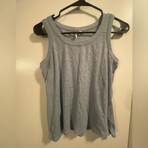 Cato EUC Light Blue Semi-Sheer Scoop Neck Tank